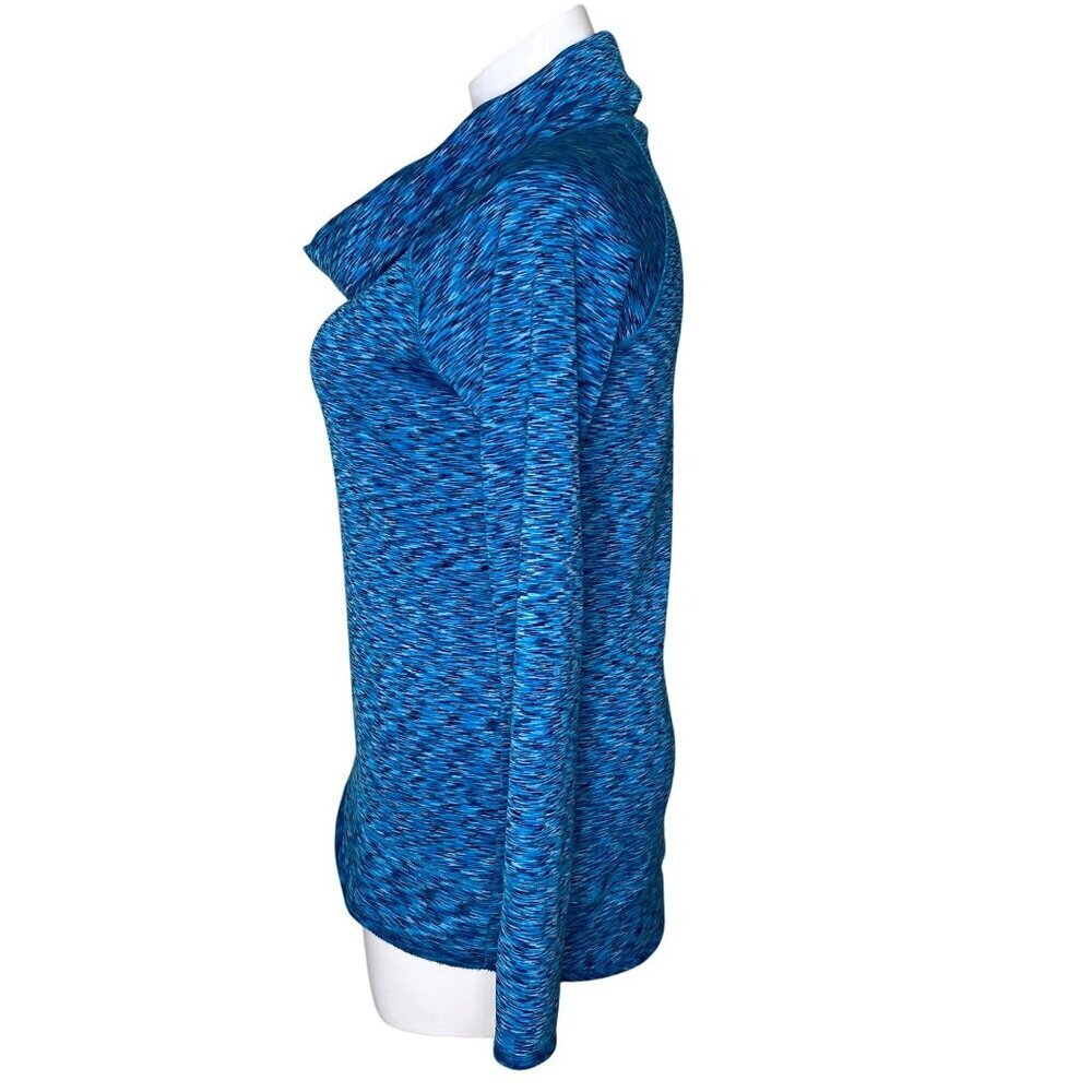 Athleta Space Dye Tranquility Fleece Pullove  Cowl Neck Top, Blue Women's Size L - Picture 6 of 10